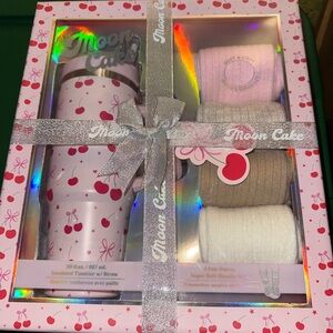 Cherry Tumbler and Cozy Sock Set